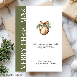 Minimalist Neutral Christmas Bauble Greeting Card Feestdagenkaart