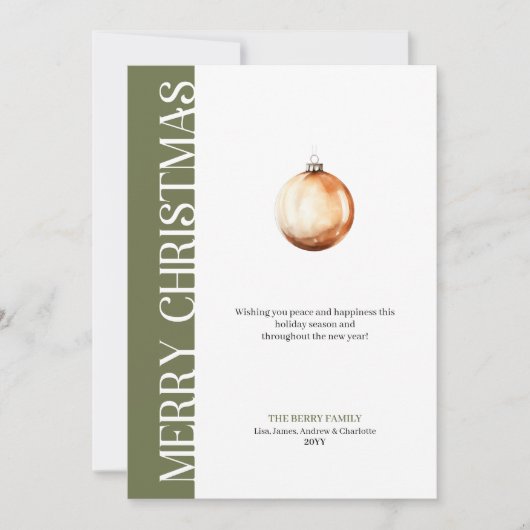 Minimalist Neutral Christmas Greeting Card Design Feestdagenkaart (Voorkant)