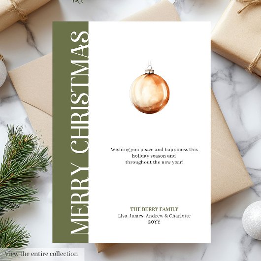 Minimalist Neutral Christmas Greeting Card Design Feestdagenkaart
