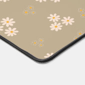 Minimalist Neutral Cream Daisy Floral Custom Bureaumat (Hoek)