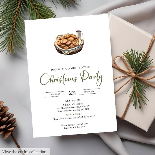 Minimalist Neutral Earthy Cozy Rustic Xmas Party   Kaart