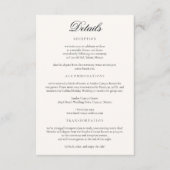 Minimalist Neutral Tropical Beach Wedding Details Informatiekaartje (Voorkant)