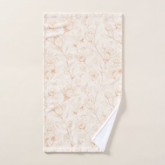 Minimalist Neutral Wildflower Bad Handdoek (Handdoek)