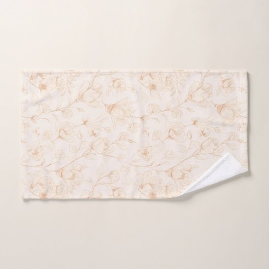Minimalist Neutral Wildflower Bad Handdoek (Handdoek)