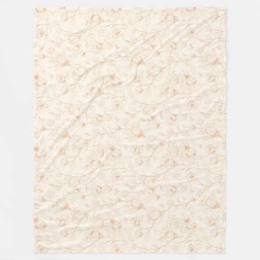 Minimalist Neutral Wildflower Fleece Deken (Voorkant)