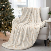 Minimalist Neutral Wildflower Fleece Deken