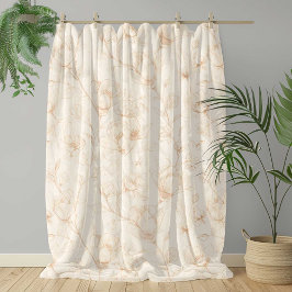 Minimalist Neutral Wildflower Fleece Deken