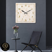 Minimalist Neutral Wildflower Wall Clock Vierkante Klok