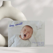 Minimalist New Baby Photo Newborn Hello Birth Aankondiging