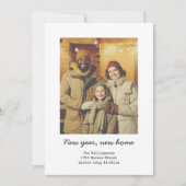 Minimalist New Home Address Moving New Year Photo Feestdagenkaart (Voorkant)