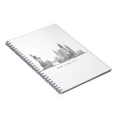 Minimalist New York City Skyline Line Art Notitieboek (Rechterzijde)