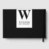 Minimalist Newlywed Logo | Black Wedding Monogram Gastenboek (Achterkant)