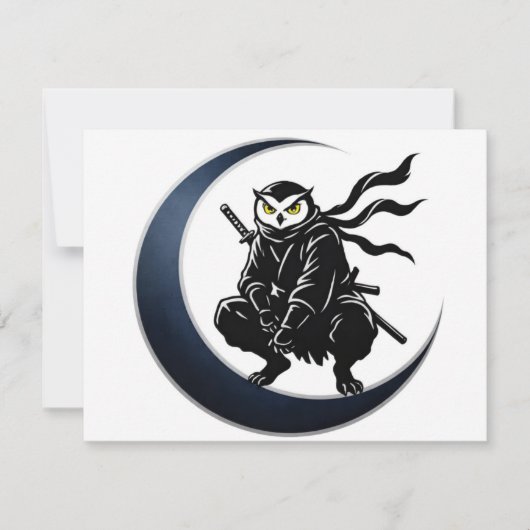 Minimalist Ninja Owl Post Card Kaart (Voorkant)