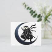 Minimalist Ninja Owl Post Card Kaart (Staand voorkant)