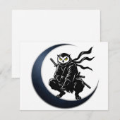 Minimalist Ninja Owl Post Card Kaart (Voorkant / Achterkant)