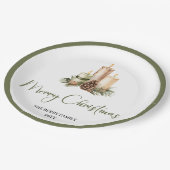 Minimalist Nordic Christmas Personalized Family  Papieren Bordje (Gekanteld)