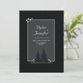 Minimalist Nordic Forest Daisy Wedding Kaart (Staand voorkant)
