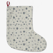 Minimalist Nordic Pet Stocking with Paw Prints Grote Kerstsok (Voorkant)