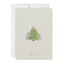 Minimalist Nordic Starlight Pines Christmas Card