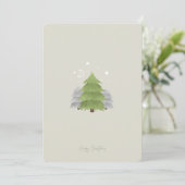 Minimalist Nordic Starlight Pines Christmas Card Feestdagenkaart (Staand voorkant)