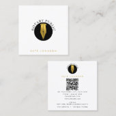 Minimalist Notary Service Signing Agent Logo Gold Vierkante Visitekaartje (Voorkant / Achterkant)