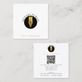 Minimalist Notary Service Signing Agent Logo Gold Vierkante Visitekaartje