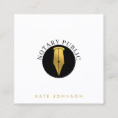 Minimalist Notary Service Signing Agent Logo Gold Vierkante Visitekaartje (Voorkant)