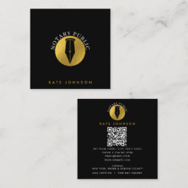 Minimalist Notary Service Signing Agent Logo Gold Vierkante Visitekaartje