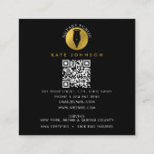 Minimalist Notary Service Signing Agent Logo Gold Vierkante Visitekaartje (Achterkant)