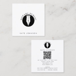 Minimalist Notary Service Signing Agent Logo Vierkante Visitekaartje