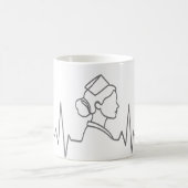 Minimalist Nurse Line Art Mug Koffiemok (Center)