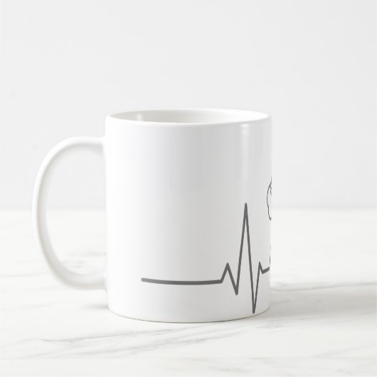 Minimalist Nurse Line Art Mug Koffiemok (Links)