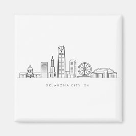 Minimalist Oklahoma City Skyline Illustration Magneet