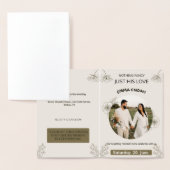 Minimalist Olive Green & Cream Wedding Invitation Folie Kaarten (Display)