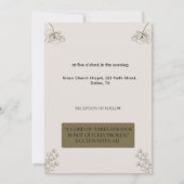 Minimalist Olive Green & Cream Wedding Invitation  Kaart (Achterkant)