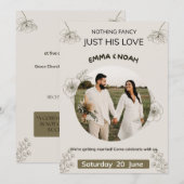 Minimalist Olive Green & Cream Wedding Invitation  Kaart (Voorkant / Achterkant)