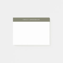 Minimalist Olive Green Elegant Monogram Post-it® Notes