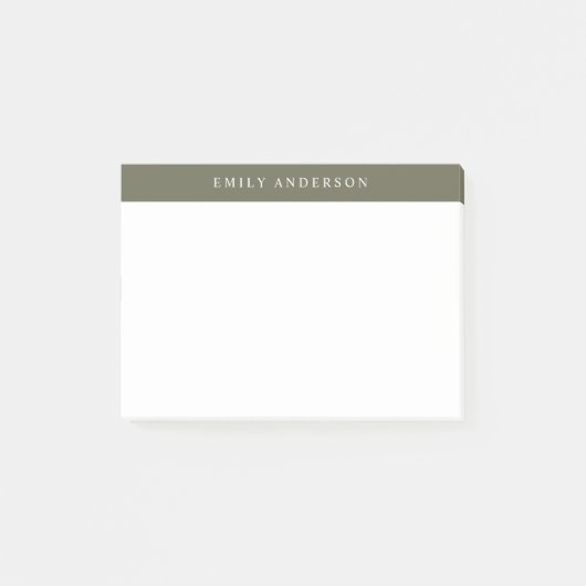 Minimalist Olive Green Elegant Monogram Post-it® Notes (Voorkant)