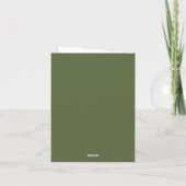 Minimalist Olive Green Elegant Script Custom name Notitiekaartje (Achterkant)