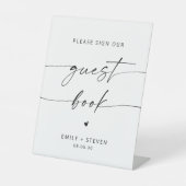 Minimalist Onderteken ons gastenboek Reclamebord Met Voetstuk (Voorkant)