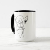 Minimalist One Line Camel Face Mug – Modern Contin Mok (Voorkant links)