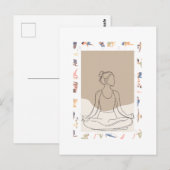 Minimalist One Line Woman Portrai Briefkaart (Voorkant / Achterkant)