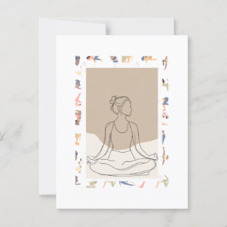 Minimalist One Line Woman Portrai Briefkaart