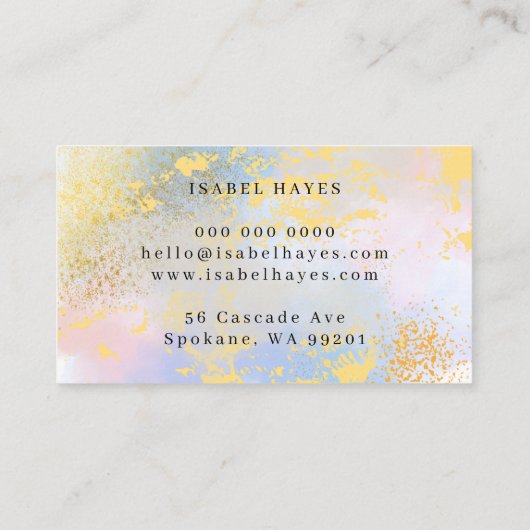 Minimalist Opal Stone Elegant Modern Visitekaartje (Achterkant)