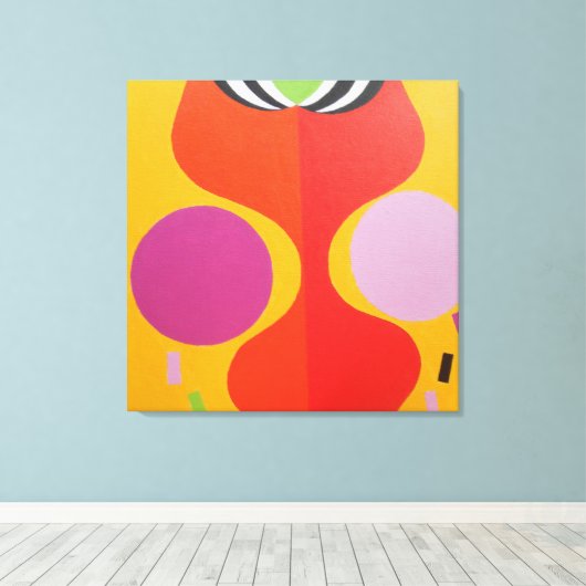 Minimalist Orange and Yellow Canvas Print (Insitu (Houten vloer))