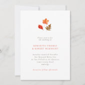 Minimalist Orange Autumn Leaves Wedding Kaart (Voorkant)