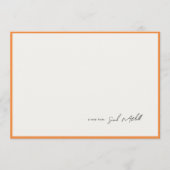 Minimalist Orange Border Personalized Script Notitiekaartje (Voorkant)