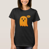 Minimalist Orange Cartoon Ghost “Boo!” T-shirt (Voorkant)