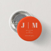 Minimalist Orange Pink Simple Trend Wedding Ronde Button 3,2 Cm (Voorkant /achterkant)