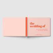 Minimalist Orange Pink Swash Wedding Gastenboek (Volledig)
